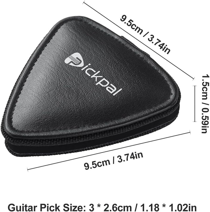 RockCheems Guitar Pick Holder Case, PU Leather Guitar Pick Bag, with 12 pcs Celluloid and 6 pcs Metal Guitar Picks - Image 3
